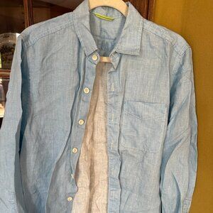 Tommy Bahama Relax long-sleve button shirt - sky blue, 100% linen